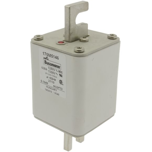 Bussmann. Предохранитель, высокая скорость, 550 A, AC 1250 V, size 2, 61 x 75 x 138 мм, aR, DIN, IEC, одинарный индикатор - 170M5145