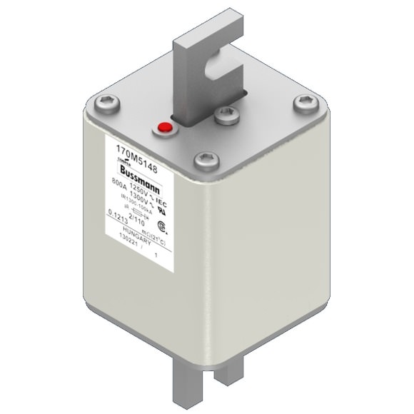 Bussmann. Предохранитель, высокая скорость, 900 A, AC 1100 V, size 2, 61 x 75 x 138 мм, aR, DIN, IEC, одинарный индикатор - 170M5149