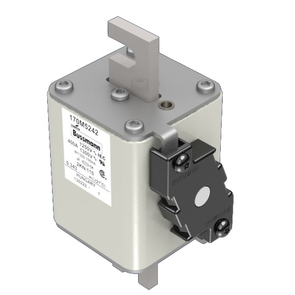 Bussmann. Предохранитель, высокая скорость, 400 A, AC 1250 V, size 2, 61 x 77 x 138 мм, aR, DIN, IEC, одинарный индикатор - 170M5242