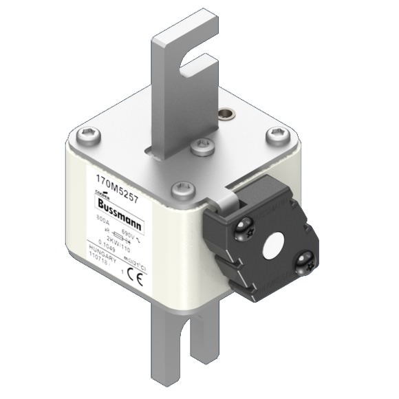 Bussmann. Предохранитель, высокая скорость, 800 A, AC 690 V, size 2, 61 x 77 x 138 мм, aR, IEC, одинарный индикатор - 170M5257