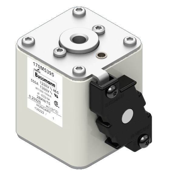 Bussmann. Предохранитель, высокая скорость, 550 A, AC 1250 V, size 2, 61 x 75 x 77 мм, aR, IEC, UL, одинарный индикатор - 170M5395