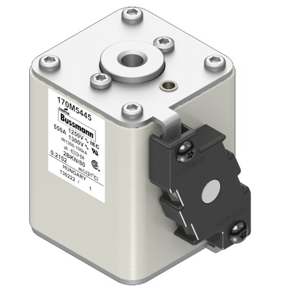 Bussmann. Предохранитель, высокая скорость, 550 A, AC 1250 V, size 2, 61 x 77 x 81 мм, aR, IEC, UL, одинарный индикатор - 170M5445