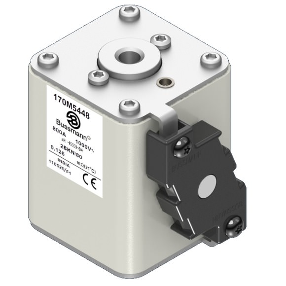 Bussmann. Предохранитель, высокая скорость, 800 A, AC 1000 V, size 2, 61 x 77 x 81 мм, aR, IEC, UL, одинарный индикатор - 170M5448