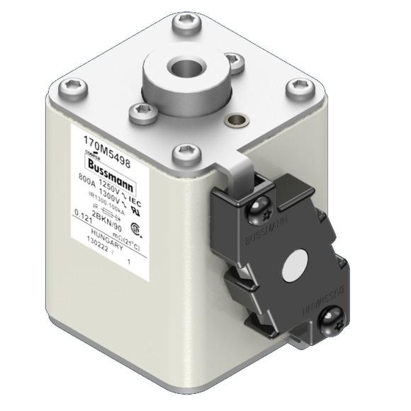 Bussmann. Предохранитель, высокая скорость, 800 A, AC 1250 V, size 2, 61 x 77 x 91 мм, aR, IEC, UL, одинарный индикатор - 170M5498