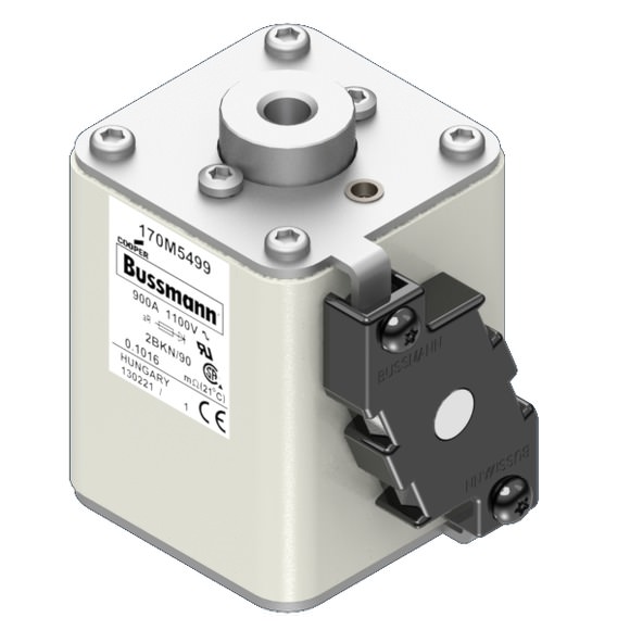 Bussmann. Предохранитель, высокая скорость, 900 A, AC 1100 V, size 2, 61 x 77 x 91 мм, aR, IEC, UL, одинарный индикатор - 170M5499