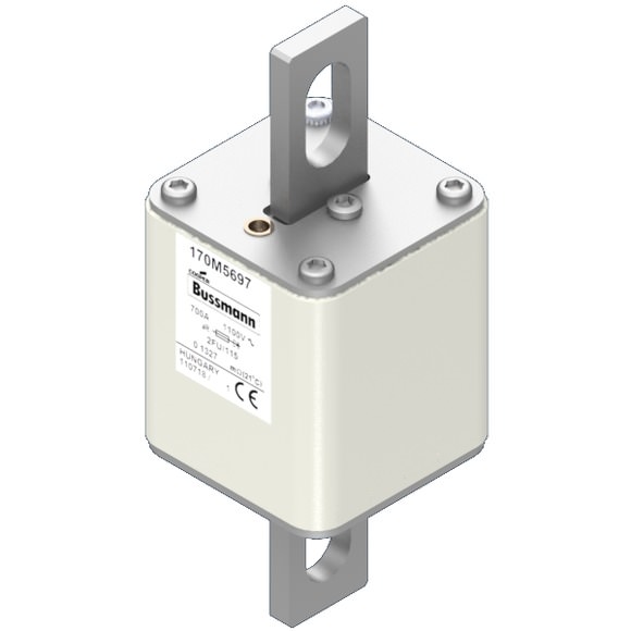 Bussmann. Предохранитель, высокая скорость, 700 A, AC 1100 V, size 2, 61 x 77 x 160 мм, aR, IEC, UL - 170M5697