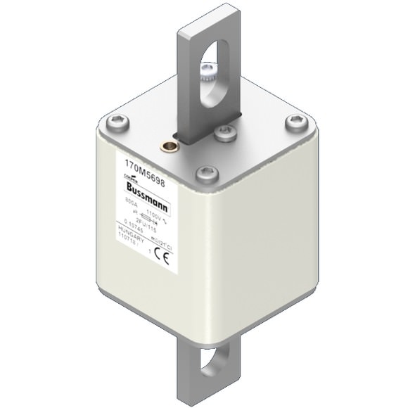 Bussmann. Предохранитель, высокая скорость, 800 A, AC 1100 V, size 2, 61 x 77 x 160 мм, aR, IEC, UL - 170M5698