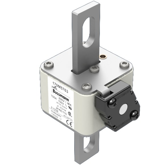 Bussmann. Предохранитель, высокая скорость, 700 A, AC 690 V, size 2, 61 x 77 x 135 мм, aR, IEC, UL, одинарный индикатор - 170M5763