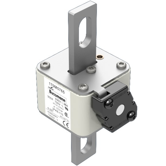 Bussmann. Предохранитель, высокая скорость, 900 A, AC 690 V, size 2, 61 x 77 x 135 мм, aR, IEC, UL, одинарный индикатор - 170M5765