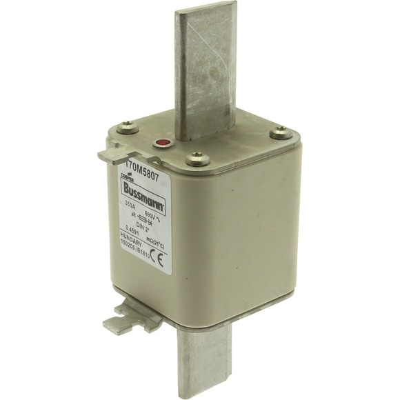 Bussmann. Предохранитель, высокая скорость, 350 A, AC 690 V, compact DIN 2, 55 x 71 x 150 мм, aR, DIN, IEC, одинарный индикатор - 170M5807
