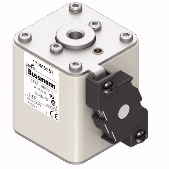 Bussmann. Предохранитель, высокая скорость, 315 A, AC 1000 V, size 2, 59 x 77 x 75 mm, aR, IEC, UL, single indicator - 170M5953