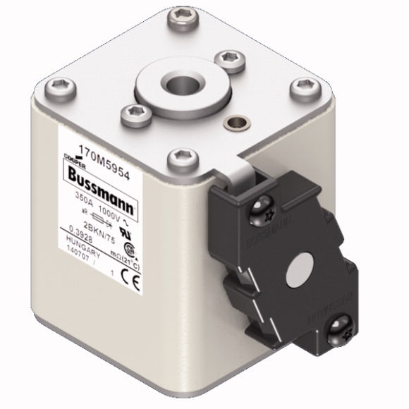 Bussmann. Предохранитель, высокая скорость, 350 A, AC 1000 V, size 2, 59 x 77 x 75 mm, aR, IEC, UL, single indicator - 170M5954
