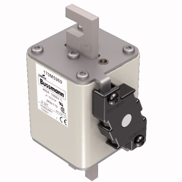 Bussmann. Предохранитель, высокая скорость, 400 A, AC 1000 V, DIN 2, 59 x 77 x 138 mm, aR, DIN, IEC, single indicator - 170M5969