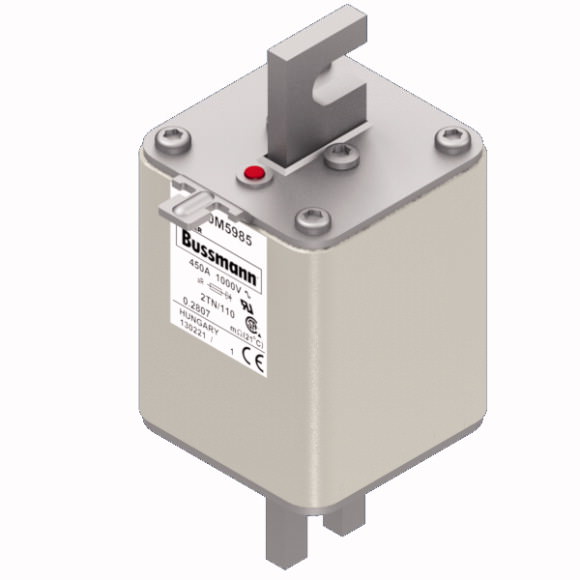 Bussmann. Предохранитель, высокая скорость, 450 A, AC 1000 V, DIN 2, 59 x 75 x 138 mm, aR, DIN, IEC, single indicator - 170M5985