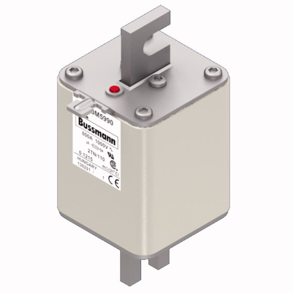 Bussmann. Предохранитель, высокая скорость, 800 A, AC 1000 V, DIN 2, 59 x 75 x 138 mm, aR, DIN, IEC, single indicator - 170M5990