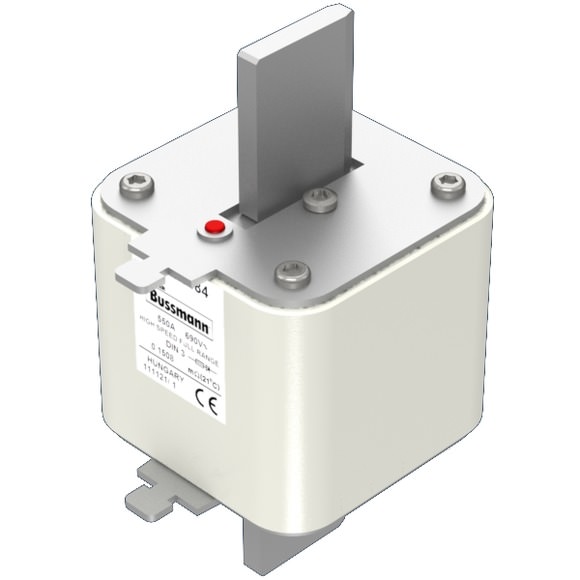 Bussmann. Предохранитель, высокая скорость, 550 A, AC 690 V, DIN 3, 75 x 89 x 150 мм, gR, DIN, IEC, одинарный индикатор - 170M6084