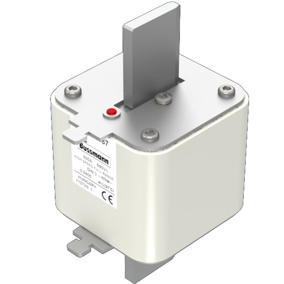 Bussmann. Предохранитель, высокая скорость, 800 A, AC 690 V, DIN 3, 75 x 89 x 150 мм, gR, DIN, IEC, одинарный индикатор - 170M6087