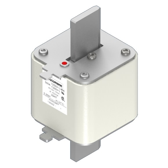 Bussmann. Предохранитель, высокая скорость, 500 A, AC 1250 V, size 3, 76 x 76 x 150 мм, aR, IEC, одинарный индикатор - 170M6202