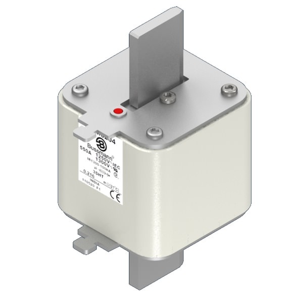 Bussmann. Предохранитель, высокая скорость, 550 A, AC 1250 V, size 3, 76 x 76 x 150 мм, aR, IEC, одинарный индикатор - 170M6204