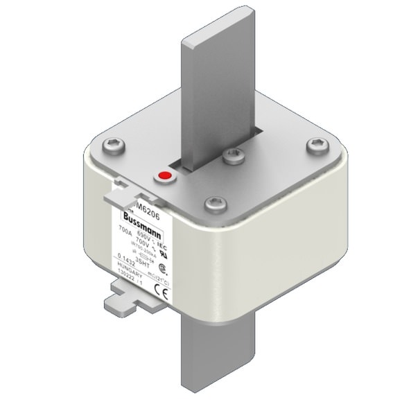 Bussmann. Предохранитель, высокая скорость, 700 A, AC 690 V, size 3, 76 x 76 x 150 мм, aR, IEC, одинарный индикатор - 170M6206