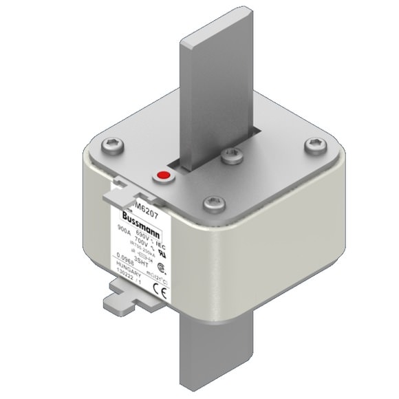 Bussmann. Предохранитель, высокая скорость, 900 A, AC 690 V, size 3, 76 x 76 x 150 мм, aR, IEC, одинарный индикатор - 170M6207
