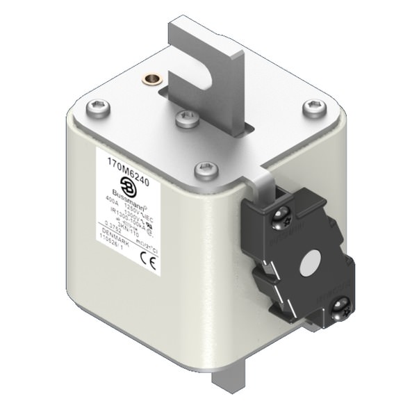 Bussmann. Предохранитель, высокая скорость, 400 A, AC 1250 V, size 3, 76 x 92 x 139 мм, aR, DIN, IEC, одинарный индикатор - 170M6240