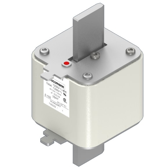 Bussmann. Предохранитель, высокая скорость, 700 A, AC 1250 V, size 3, 76 x 76 x 155 мм, aR, IEC, одинарный индикатор - 170M6305