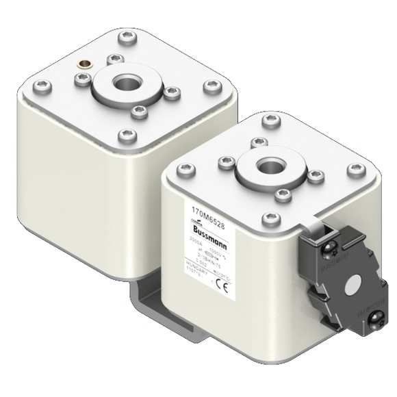 Bussmann. Предохранитель, высокая скорость, 2000 A, AC 1000 V, 2 x size 3, 74 x 177 x 95 мм, aR, IEC, одинарный индикатор - 170M6528