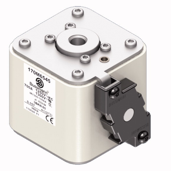 Bussmann. Предохранитель, высокая скорость, 700 A, AC 1250 V, size 3, 76 x 92 x 83 mm, aR, IEC, UL, single indicator - 170M6545