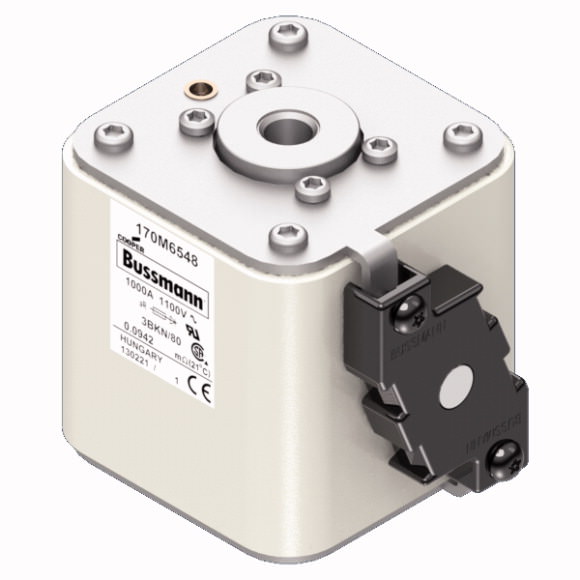 Bussmann. Предохранитель, высокая скорость, 1000 A, AC 1100 V, size 3, 76 x 92 x 83 mm, aR, IEC, UL, single indicator - 170M6548