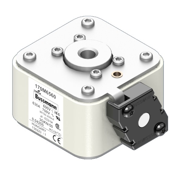 Bussmann. Предохранитель, высокая скорость, 3000 A, AC 200 V, size 3, 76 x 92 x 50 мм, aR, IEC, одинарный индикатор - 170M6537