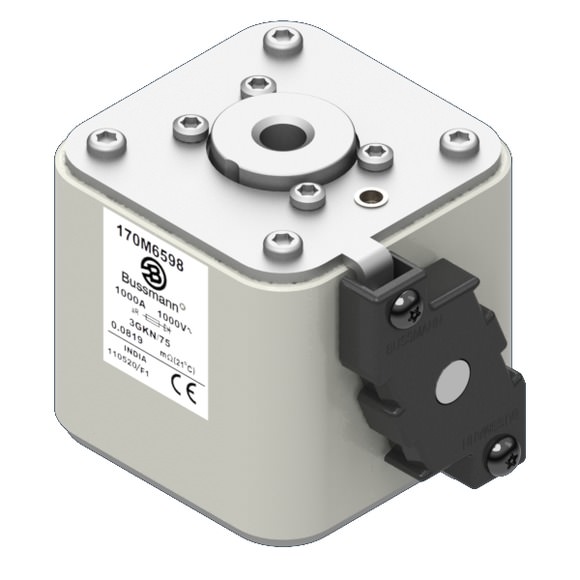 Bussmann. Предохранитель, высокая скорость, 1000 A, AC 1000 V, size 3, 76 x 92 x 76 мм, aR, IEC, UL, одинарный индикатор - 170M6598