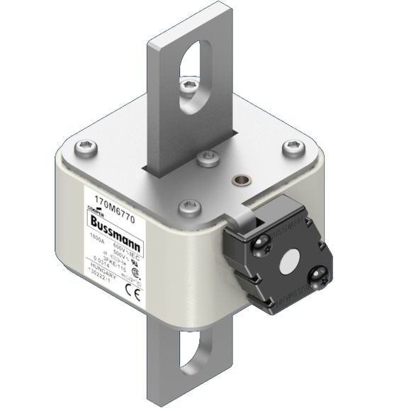 Bussmann. Предохранитель, высокая скорость, 1800 A, AC 600 V, size 3, 76 x 92 x 139 мм, aR, IEC, UL, одинарный индикатор - 170M6770