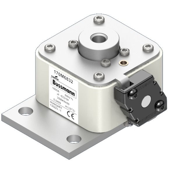 Bussmann. Предохранитель, высокая скорость, 1600 A, AC 690 V, size 3, 70 x 104 x 59 мм, aR, IEC, одинарный индикатор - 170M6832
