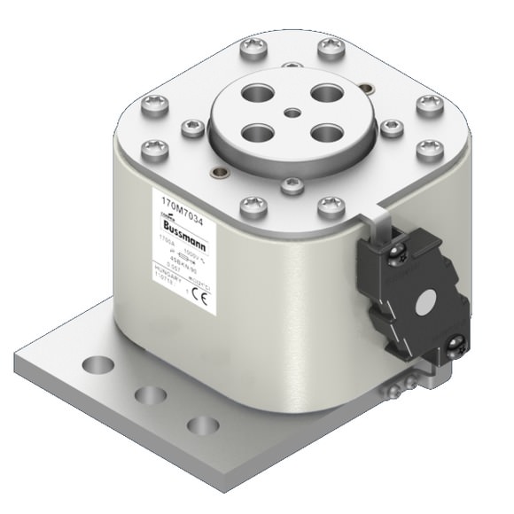 Bussmann. Предохранитель, высокая скорость, 1700 A, AC 1000 V, size 4, 100 x 133 x 90 мм, aR, IEC, одинарный индикатор - 170M7034