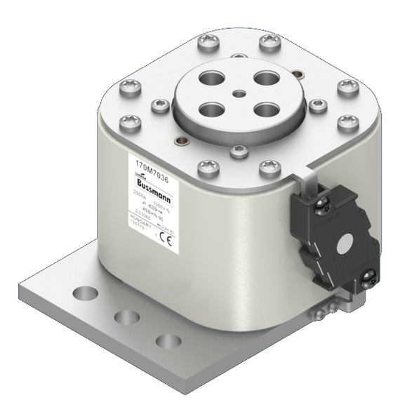 Bussmann. Предохранитель, высокая скорость, 2500 A, AC 1000 V, size 4, 100 x 133 x 90 мм, aR, IEC, одинарный индикатор - 170M7036