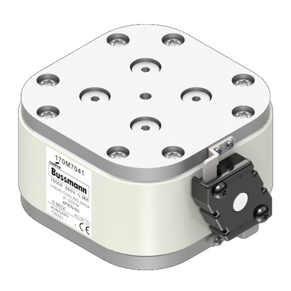 Bussmann. Предохранитель, высокая скорость, 1600 A, AC 660 V, size 4, 120 x 105 x 59 мм, aR, IEC, одинарный индикатор - 170M7041