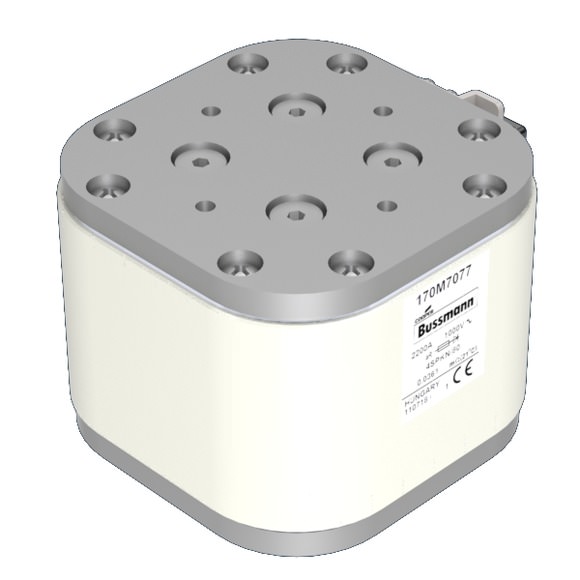 Bussmann. Предохранитель, высокая скорость, 2000 A, AC 1000 V, size 4, 120 x 105 x 80 мм, aR, IEC, одинарный индикатор - 170M7266