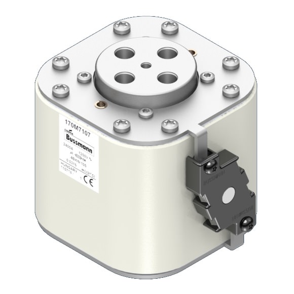 Bussmann. Предохранитель, высокая скорость, 1000 A, AC 1600 V, size 4, 120 x 100 x 132 мм, aR, IEC, одинарный индикатор - 170M7051