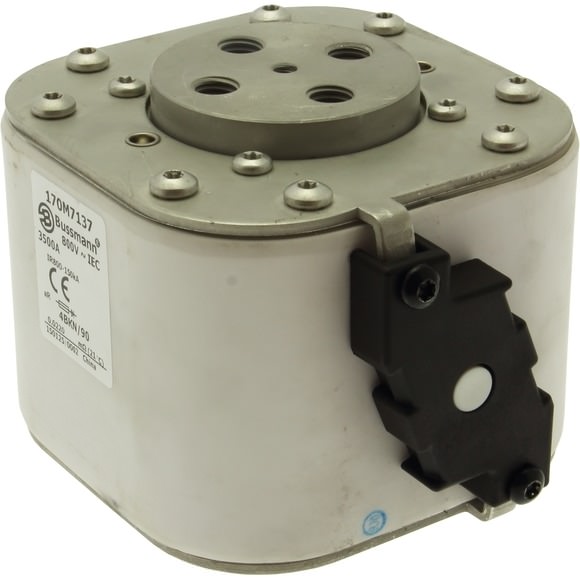 Bussmann. Предохранитель, высокая скорость, 3500 A, AC 800 V, size 4, 120 x 105 x 91 мм, aR, IEC, одинарный индикатор - 170M7137