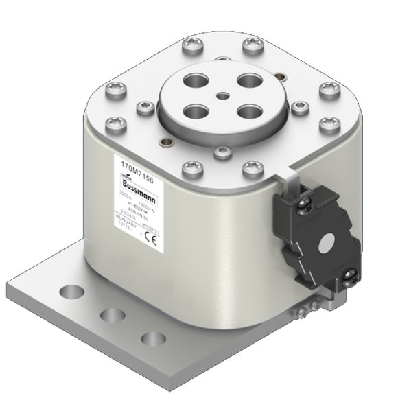Bussmann. Предохранитель, высокая скорость, 3000 A, AC 1000 V, size 4, 120 x 105 x 89 мм, aR, IEC, одинарный индикатор - 170M7156