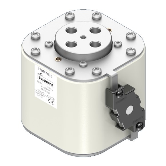 Bussmann. Предохранитель, высокая скорость, 1500 A, AC 1000 V, size 4, 105 x 120 x 95 мм, aR, IEC, одинарный индикатор - 170M7636