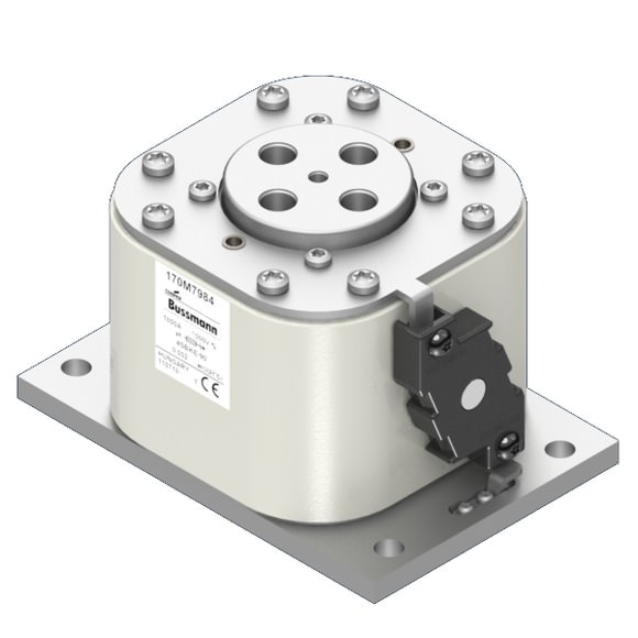 Bussmann. Предохранитель, высокая скорость, 1800 A, AC 1000 V, size 4, 146 x 105 x 90 мм, aR, IEC, одинарный индикатор - 170M7984