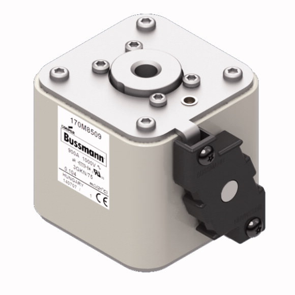Bussmann. Предохранитель, высокая скорость, 900 A, AC 1000 V, size 3, 74 x 92 x 91 mm, aR, IEC, UL, single indicator - 170M8509