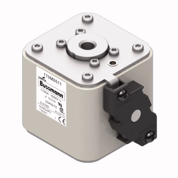 Bussmann. Предохранитель, высокая скорость, 1100 A, AC 1000 V, size 3, 74 x 92 x 91 mm, aR, IEC, UL, single indicator - 170M8511