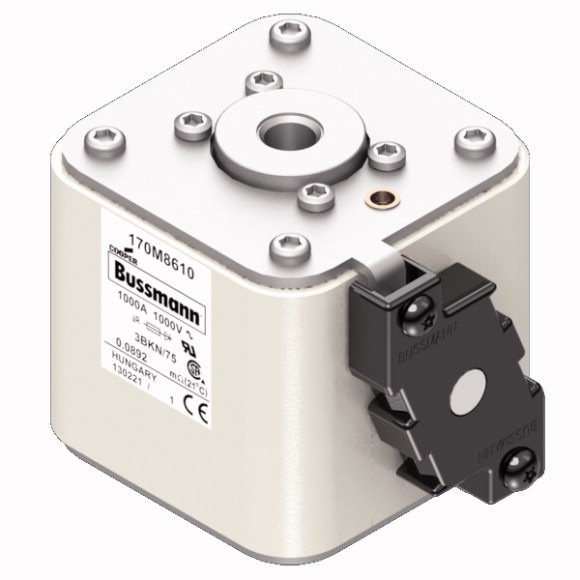 Bussmann. Предохранитель, высокая скорость, 1000 A, AC 1000 V, size 3, 74 x 92 x 76 mm, aR, IEC, UL, single indicator - 170M8610