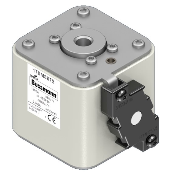 Bussmann. Предохранитель, высокая скорость, 1400 A, AC 850 V, size 3, 76 x 92 x 76 мм, aR, IEC, одинарный индикатор - 170M8675