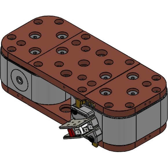Bussmann. Предохранитель, высокая скорость, 6000 A, AC 600 V, 2 x size 4, 120 x 230 x 64 мм, aR, IEC, одинарный индикатор - 170T8300