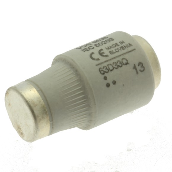 Bussmann. Предохранитель, низкое напряжение, 63 A, AC 500 V, D3, 27 x 16 mm, gR, IEC, fast-acting - 63D33Q
