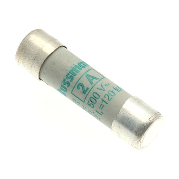 Bussmann. Предохранитель, LV, 2 A, перем. ток 500 В, 10 x 38 мм, aM, IEC, индикация - C10M2I